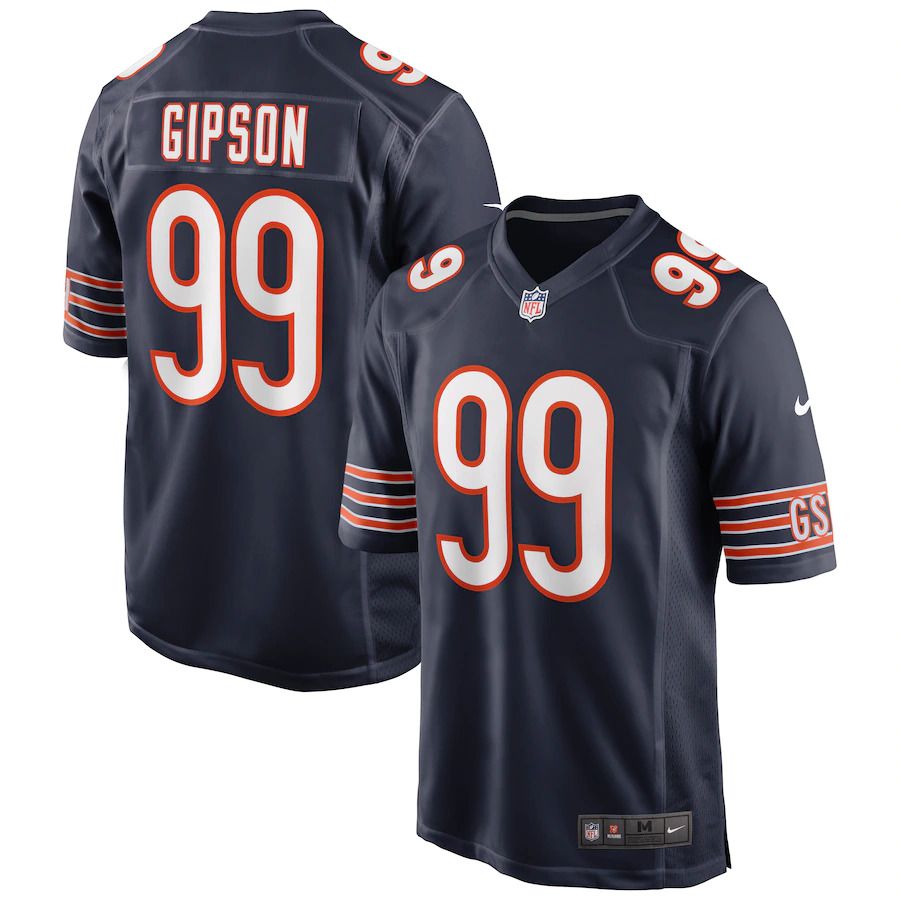 Men Chicago Bears 99 Trevis Gipson Nike Navy Game NFL Jersey